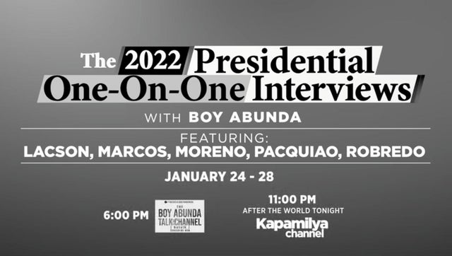 The 2022 Presidential One on One Interview episode image on Teleserye.su